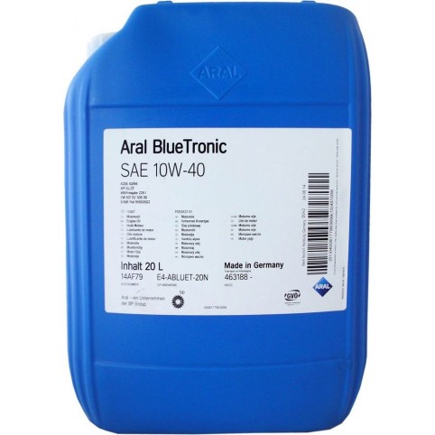 Моторное масло Aral BlueTronic 10W-40 20 л (14AF79)