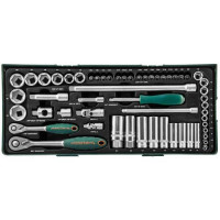 Набор торцевых головок 1/4"DR 4-13мм и 3/8" DR 14-24мм, 56 предметов, S04H3157SP Jonnesway