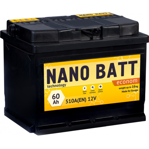 Акумулятор NANO BATT Econom - 60 + лівий (510 пуск)