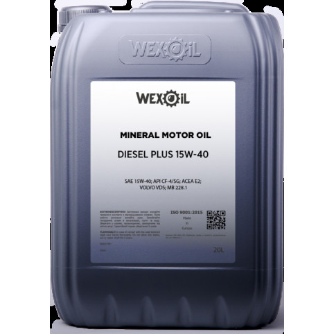 Моторна олива WEXOIL Diesel Plus 15w40 20 л API CF-4/SG