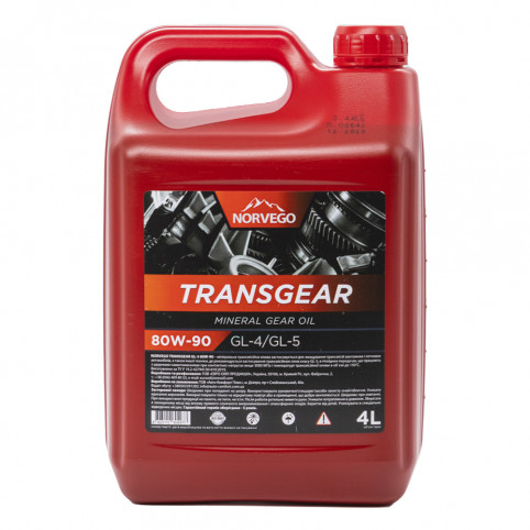 Трансмісійна олива NORVEGO TRANSGEAR 80W90 GL4/GL-5 4л