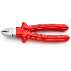 Кусачки бокові (бокорізи), діаметр 4,0мм, 180мм VDE KNIPEX 70 07 180, хромовані
