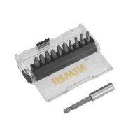 Набір 25 мм біт 10 штук: PH1/PH2/PH3/PZ1/PZ2/PZ3/T15/T20 (×2)/T25. магнітний тримач для біт у пластиковому кейсі
