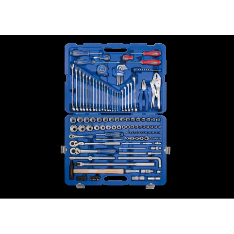 Набір інструментів універсальний 143 од. 1/4"+1/2"+3/8" 12-ті гранні в пластиковому кейсі Набір інструментів універсальний 143 од. 1/4"+1/2"+3/8" 12-ті гранні в пластиковому кейсі