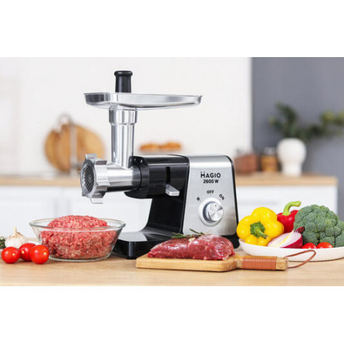М'ясорубка електрична MAGIO МG-262/2600 Вт/3 види дисків для фаршу/насадка для ковбас,кеббе