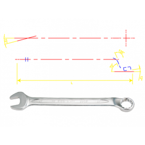 Ключ рожково-накидной с изгибом 45° 11mm King Tony (1063-11)