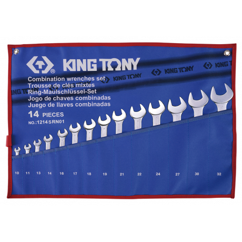 Набір ключів дюймових 14шт 3/8"~1-1/4" (TETORON) King Tony (1214SRN01)