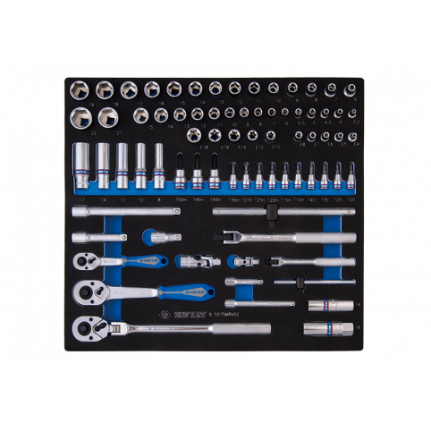Набір торцевих головок 1/4” +3/8” DR 75 од. у ложементі King Tony (9-5575MRV02)