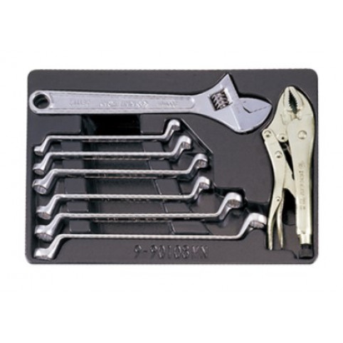 Набор инструмента комбинированный ключи накидные+разводной ключ 8пр King Tony (9-90109MN)