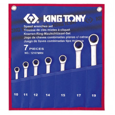 Набір ключів комбі з тріскачкою 7 од. (10-19мм) King Tony (12107MRN)