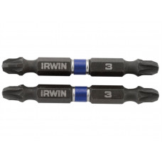 Бита двухсторонняя IMPACT 1/4"/60мм PZ3 10шт, IRWIN