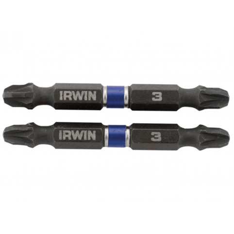 Бита двухсторонняя IMPACT 1/4"/60мм PZ3 10шт, IRWIN