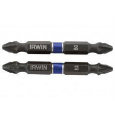 Бита двухсторонняя IMPACT 1/4"/60мм PZ2 10шт, IRWIN