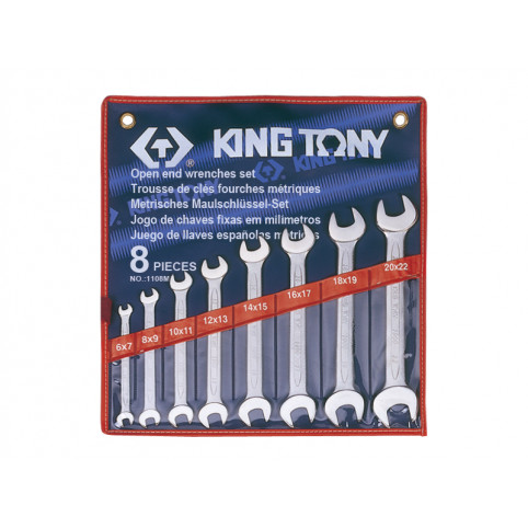 Набор ключей рожковых 8шт. (6-22 мм) King Tony (1108MR)
