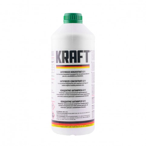 Антифриз KRAFT G11 Green концентрат для системы охлаждения 1,5 л (KF118)