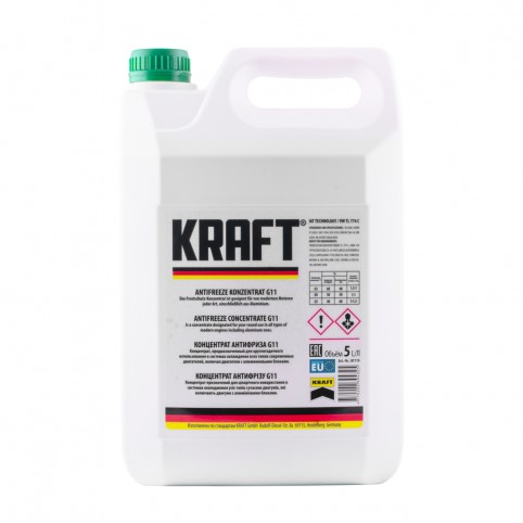 Антифриз KRAFT G11 Green концентрат для системы охлаждения 5 л (KF119)