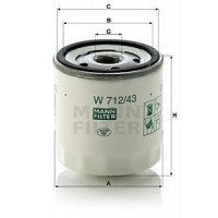 Масляный фильтр MANN W 712/43 = W712/2=W712/1