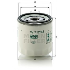 Масляный фильтр MANN W 712/43 = W712/2=W712/1