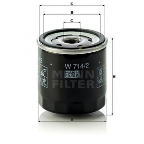 Масляный фильтр MANN W 714/2 = W713/5=W 920/3